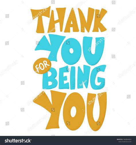 Thank You Being You Quote Poster Stock Vector Royalty Free 1868844424