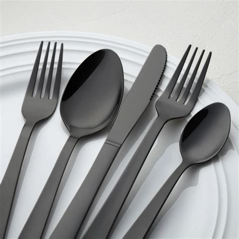 Black Cutlerysetcutlery Black Steelmatte Black Flatware Buy High