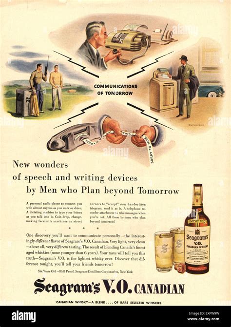 1940s Usa Seagrams Magazine Advert Stock Photo Alamy