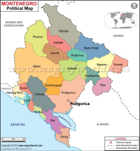 Montenegro Map Europe