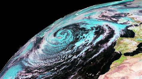 Huge North Atlantic Ocean Storm Produces Stunning Satellite Imagery