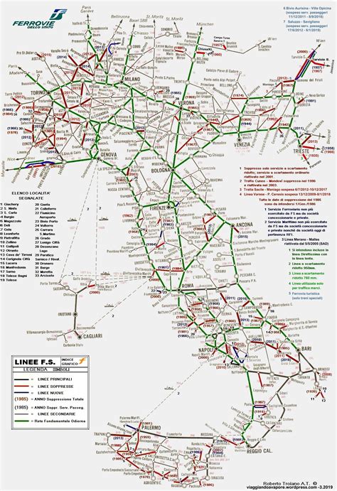 Cartina Ferrovie Italia
