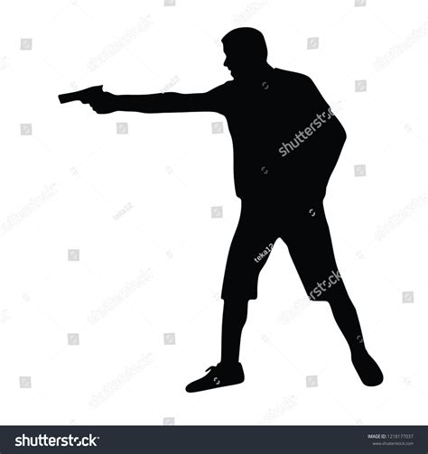 Self Defense Battle Vector Silhouette Illustration Stock Vector