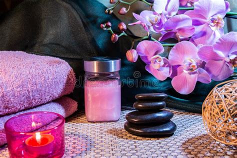 Spa Candles In The Massage Room Stock Image Image Of Furniture Relaxation 234019817
