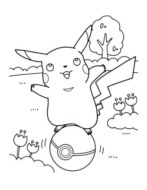 Detail Gambar Mewarnai Pikachu Koleksi Nomer 2