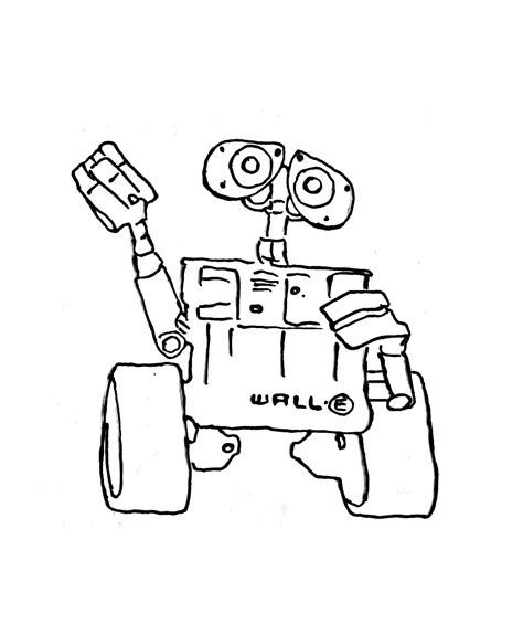 Simple wall e coloring page for children : Ayudemos a nuestro Planeta Tierra: