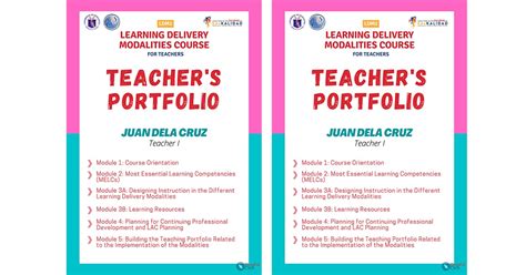 Editable Portfolio Cover Design For Teachers