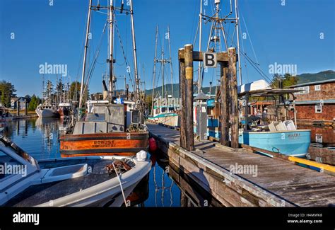 Vessels In Harbor Of Ucluelet Vancouver Island British Columbia
