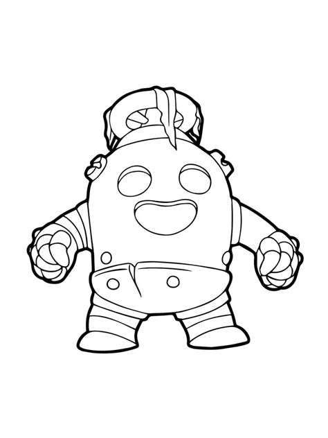 Free Brawl Stars Spike Coloring Pages Download And Print Brawl Stars