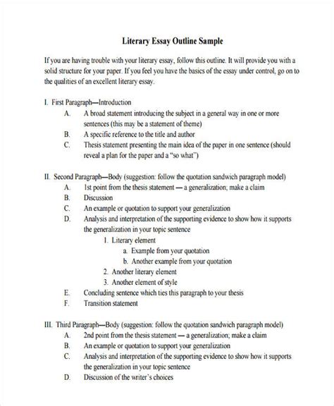 Sample Essay Outlines 34 Examples Format Pdf Examples