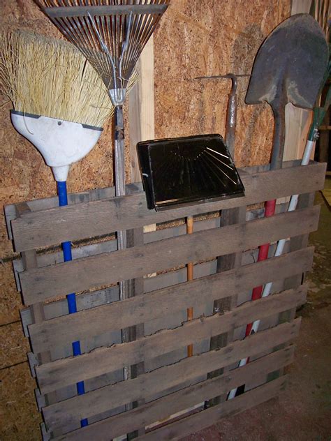 Garden shed tool holders storage garage hooks. Pallet Garden Tools Holder • 1001 Pallets | Garden tool ...