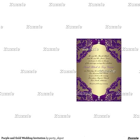Purple And Gold Wedding Invitation 5 X 7 Invitation Card Zazzle