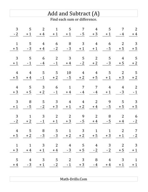 Ipracticemath provides math practice of addition and subtraction as prerequisite material to sharpen their skills. Adding and Subtracting with Facts From 1 to 5 (A) Mixed ...
