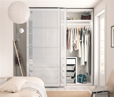 A 50+100+50 for a bedroom alcove, and a 100 for second bedroom. PAX white, 3 wardrobe frames, 200x58x201 cm - IKEA