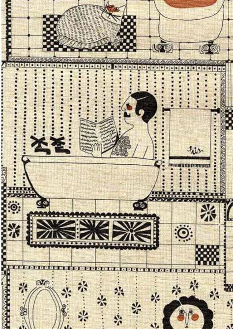 Risque Vintage Bathroom Wallpaper A 1970s Novelty Design With Lots Of