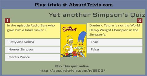 Yet Another Simpsons Quiz