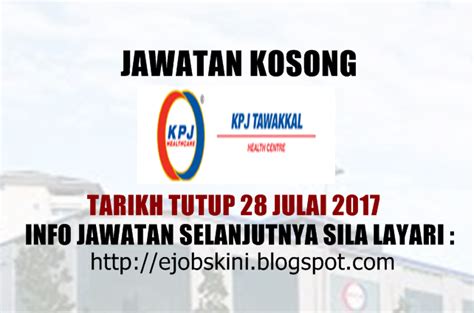 Budak2 kpj tawakkal frontdesk buat hal!! Jawatan Kosong KPJ Tawakkal Health Centre - 17 Julai 2017
