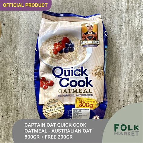 Jual Captain Oats Quick Cook Oatmeal 800gr Australian Natural Oat