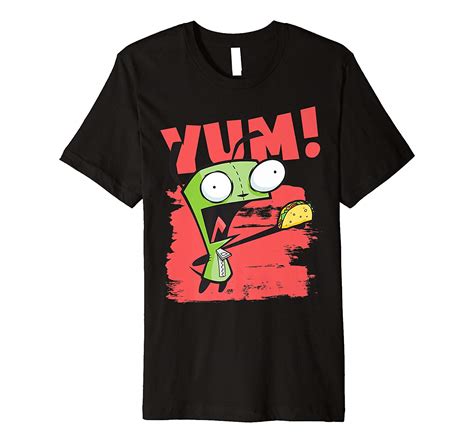 Invader Zim Gir Screaming Yum Taco Portrait Premium T Shirt Minaze
