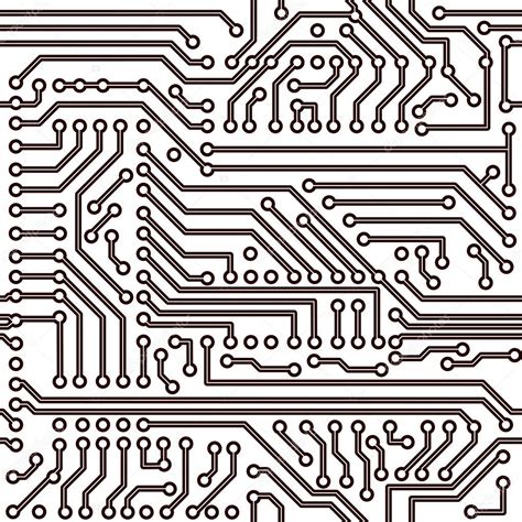 Vector Seamless Circuit Board Pattern — Stock Vector