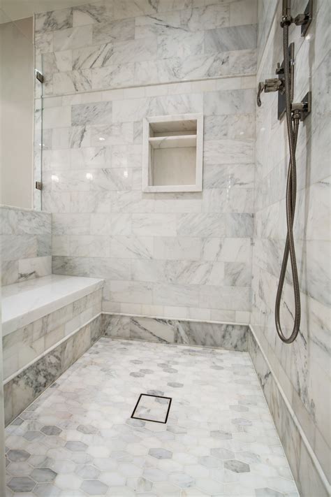 Peel stick wall tile kitchen bathroom backsplash natural gray stone slate marble. Details of the Asian Statuary marble shower - Nott ...