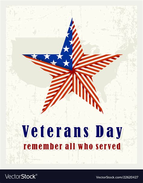 Beautiful Vintage Poster For Veterans Day Vector Image