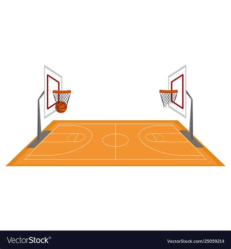 Side View A Basketball Court Royalty Free Vector Image