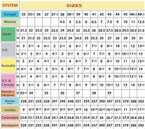 Shoe Size Conversion Chart Balance Your Life With Rex