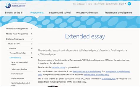 Ib English B Hl Extended Essay