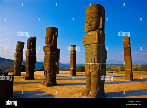 Tula Atlantean Warriors Tula National Park Mexico Huge Statues Above