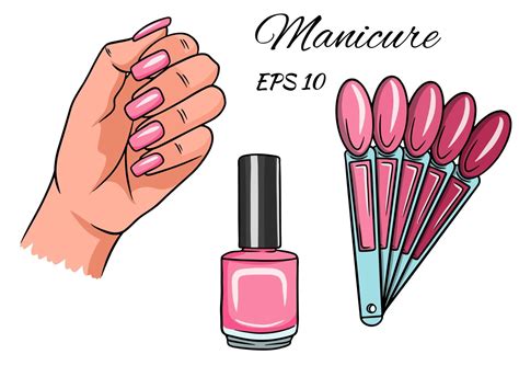 Manicure Hand With Painted Nails 2294361 Vector Art At Vecteezy