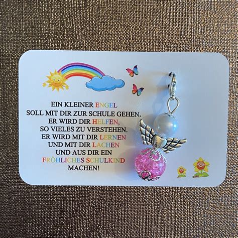 Kärtchen mit Schutzengel Schulkind 2022 - MiniGeschenke.de