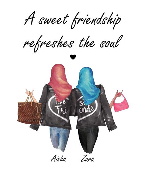 personalised customisable bff hijab best friend t muslim etsy
