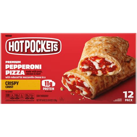 Hot Pockets Premium Pepperoni Pizza Crispy Crust Frozen Snacks 54 Oz