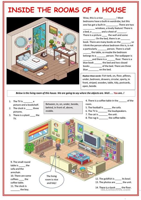 Inside The Rooms Of A House English Esl Worksheets Home Learning