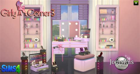 Sims 4 Ccs The Best Girly Corner Vanity And Clutter By Jomsims The