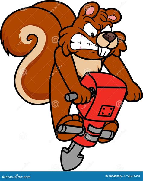 Angry Squirrel Shaking Fist Vector Cartoon 205453960