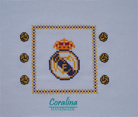 Escudo Real Madrid Cf Realizado En Punto De Cruz Coralinaweb