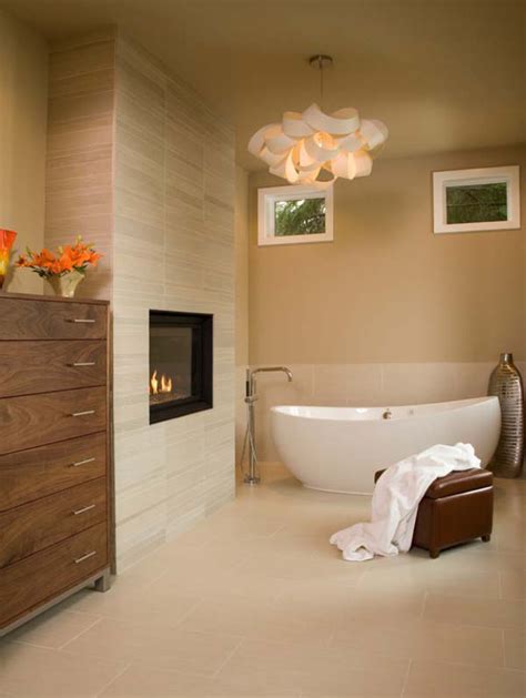 21 Stylish Bathrooms With Fireplaces Homemydesign