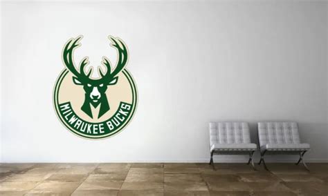 Milwaukee Bucks Logo Wall Decal Nba Basketball Decor Sport Mural Vinyl