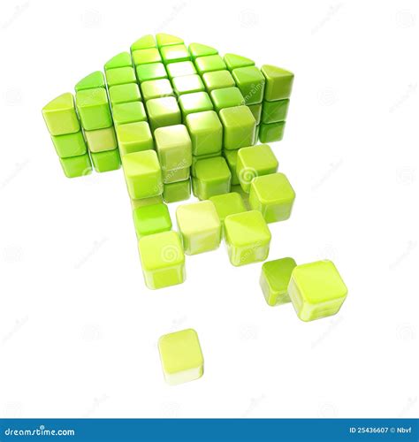 Arrow Icon Made Of Cubes Isolated Stock Illustration Illustration Of