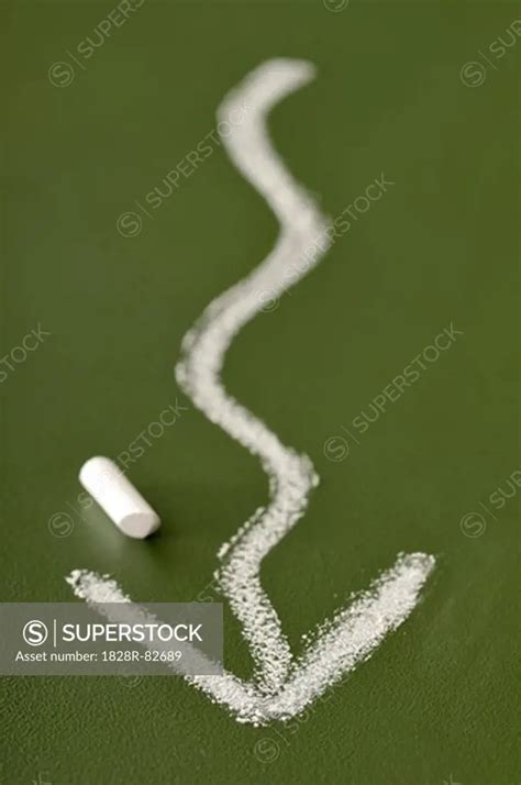 Chalk Drawing Of Squiggly Arrow Superstock
