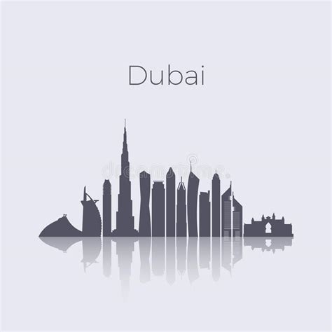 Dubai city skyline silhouette background. Dubai City Modern Buildings Silhouette Vector Skyline. Uae ...
