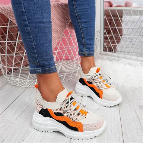 Womens Ladies Lace Up Chunky Running Trainers Party Sneakers Women