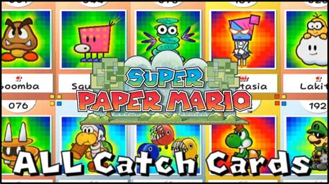 Super Paper Mario Catch Card List Cards Info