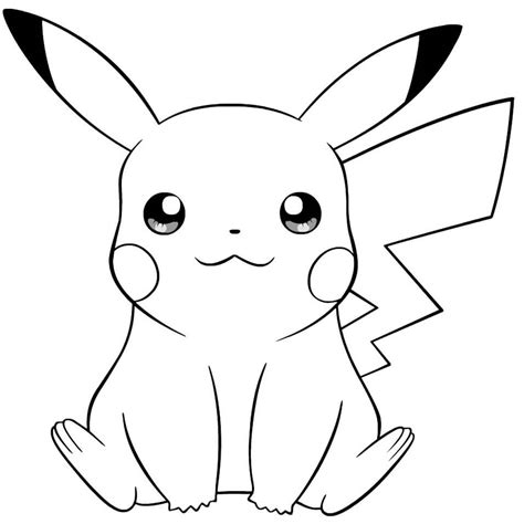 Dibujos De Adorable Pikachu 2 Para Colorear Para Colorear Pintar E
