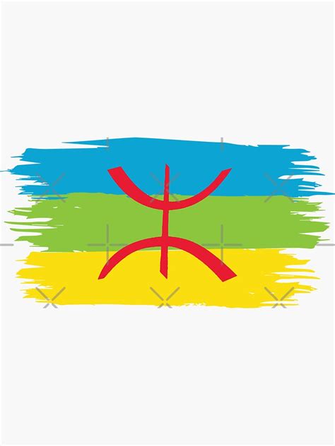 Amazigh Kabyle Berber Flag Sticker For Sale By Eldjama Redbubble