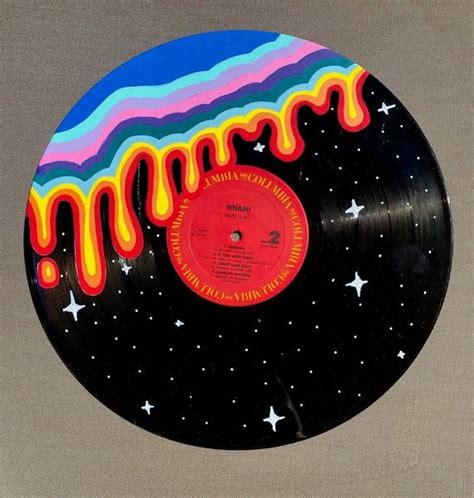 Merely hanging a record on your wall makes a hip decoration. Trippy drip Painted Record Hand painted vinyl records/wall | Etsy in 2020 | Record wall art ...