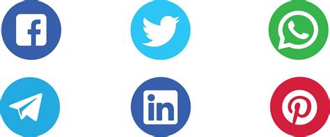 Colección De Logotipos De Redes Sociales Populares Facebook Instagram