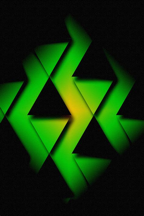 640x960 Black And Green Triangle Iphone 4 Iphone 4s Wallpaper Hd
